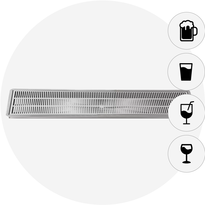 Drip tray flush mount central drain-icon