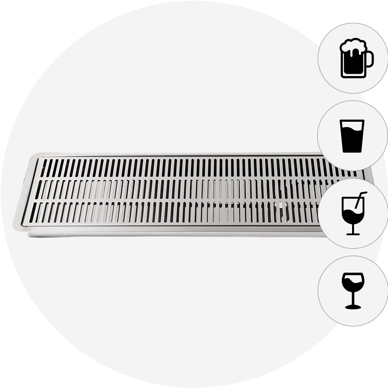 Drip tray flush mount with drain on the side-icon