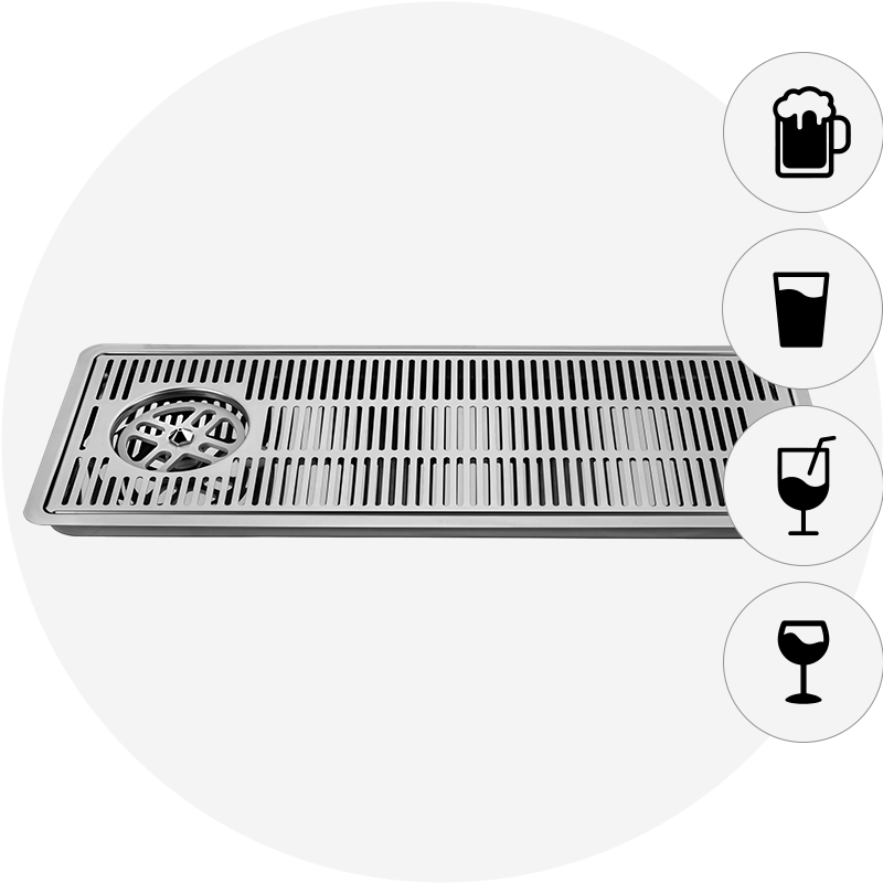 Drip tray flush mount with glass rinser and drain on the side-icon
