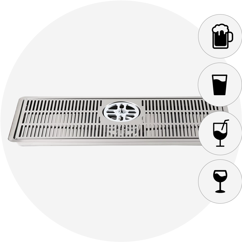 Drip tray flush mount with glass rinser central front-icon
