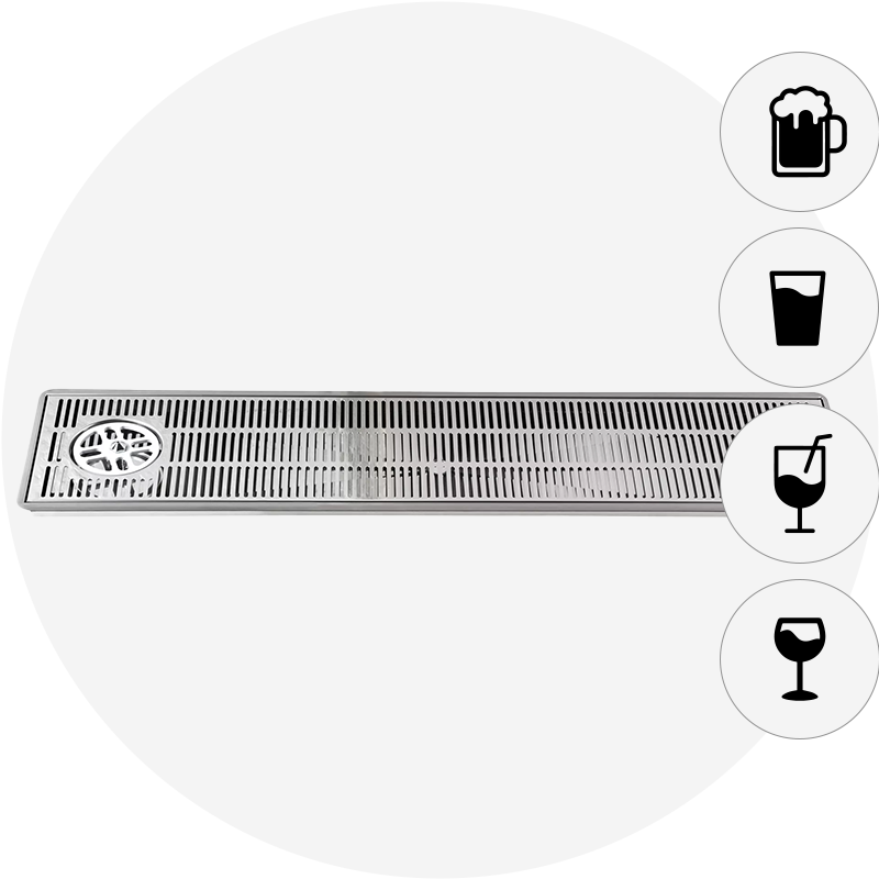 Drip tray flush mount with glass rinser on the side-icon