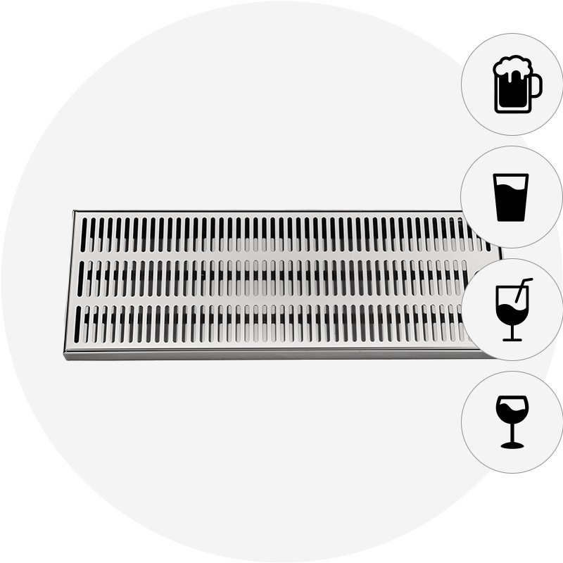 Drip tray with central drain-icon