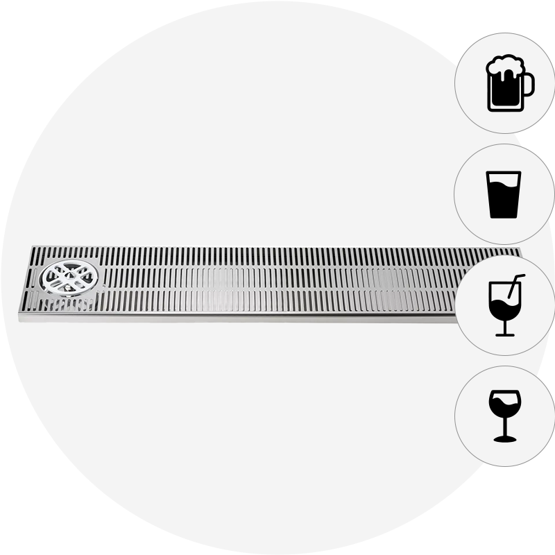 Drip tray with glass rinser on the side-icon