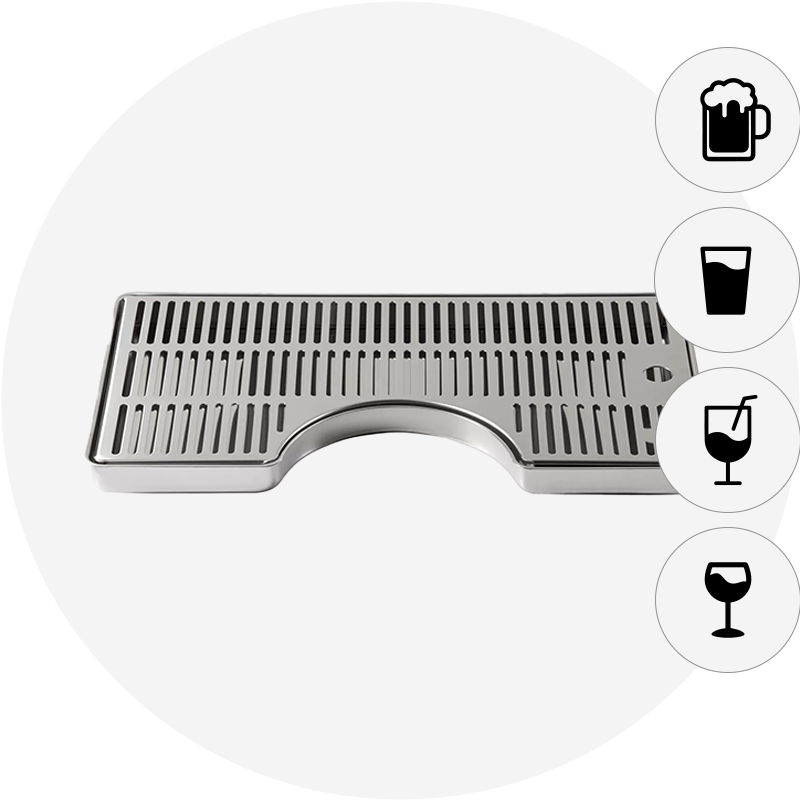 Drip tray with outlet-icon